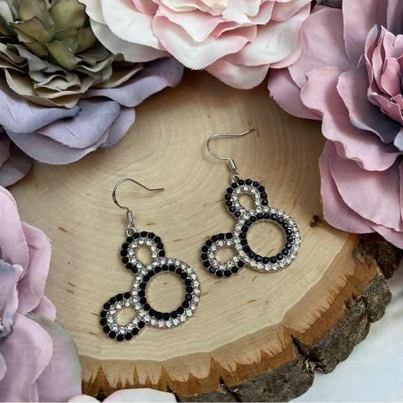 Crystal Mickey Mouse Dangle Earrings - Picture 7 of 16